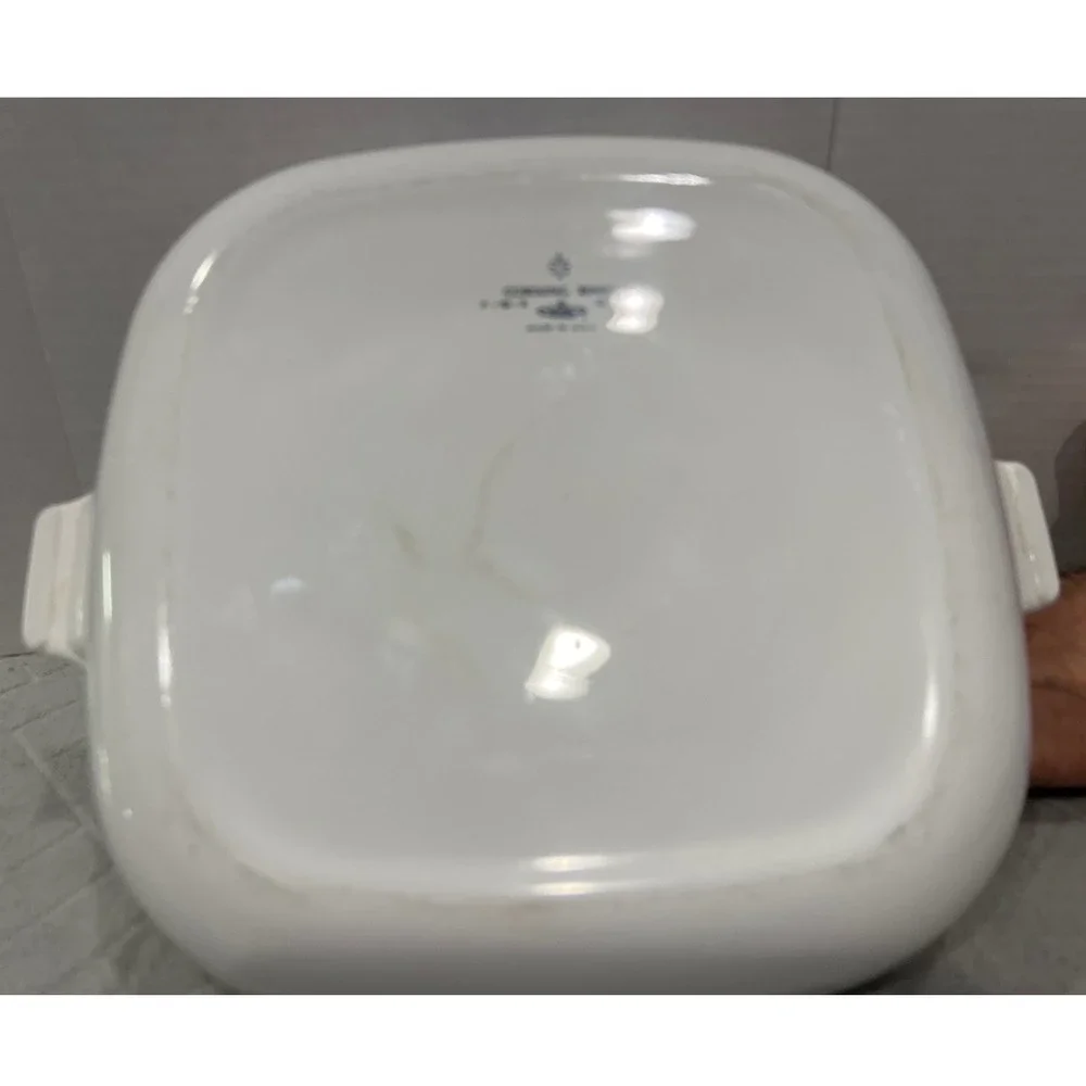 Vintage Corning Ware Blue Cornflower 10 Inch Square Casserole Dish with Lid USA